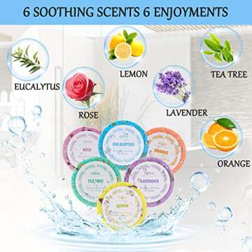 Aromatherapy Shower Steamers- Box of 6 Premium Shower Bombs with Essential Oils. Self Care Christmas Gifts for Women and Easter Basket Stuffers for Adults and Teens Holiday Gifts for Women.