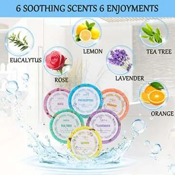 Aromatherapy Shower Steamers- Box of 6 Premium Shower Bombs with Essential Oils. Self Care Christmas Gifts for Women and Easter Basket Stuffers for Adults and Teens Holiday Gifts for Women.