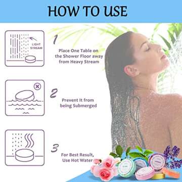 Aromatherapy Shower Steamers- Box of 6 Premium Shower Bombs with Essential Oils. Self Care Christmas Gifts for Women and Easter Basket Stuffers for Adults and Teens Holiday Gifts for Women.