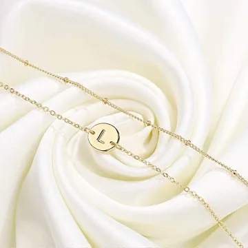 Personalized MONOZO Gold Initial Charm Bracelets