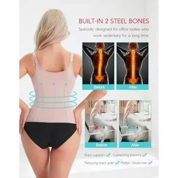 LODAY Waist Trainer Corset for Women Tummy Control Sport Workout Body Shaper Black