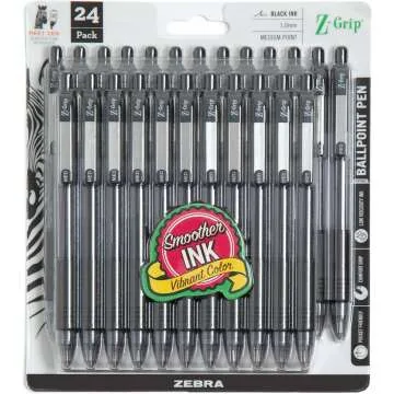 Zebra Z-Grip Retractable Ballpoint Pens 24 Pack