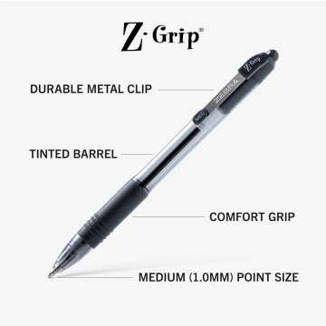 Zebra Z-Grip Retractable Ballpoint Pens 24 Pack