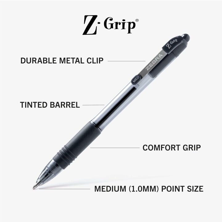 Zebra Z-Grip Retractable Ballpoint Pens 24 Pack
