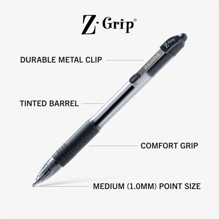 Zebra Z-Grip Retractable Ballpoint Pens 24 Pack