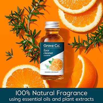 Grove Co. Floor Cleaner Refill Concentrate (6 x 1 Fl Oz) Plant-based Household Cleaning Supplies, Am...