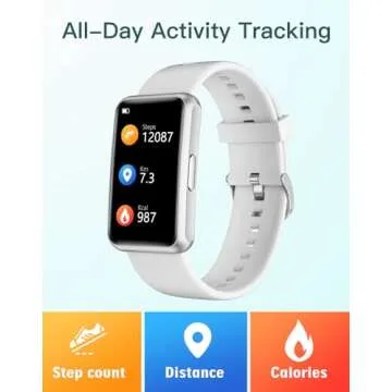 HUAKUA Fitness Tracker No Bluetooth No APP No Phone Needed, Fitness Watch for Men Women Parents IP68 Waterproof with Full Touch Screen Steps Calories Counter Sleep Tracker Alarm Clocks (Gray)