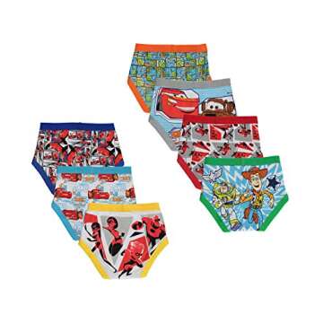 Disney boys Pixar Underwear Multipacks Briefs, Multi, 2-3T US, Set of 7