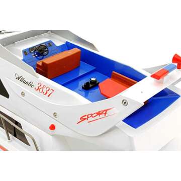 POCO DIVO Atlantic Yacht Luxury Modern Cruise 28" RC Model Boat Radio Remote Control Speed Watercraft Racing Ship, Blue