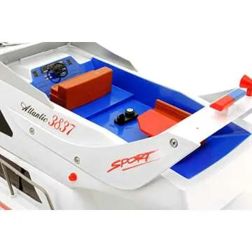 POCO DIVO Atlantic Yacht Luxury Modern Cruise 28" RC Model Boat Radio Remote Control Speed Watercraft Racing Ship, Blue
