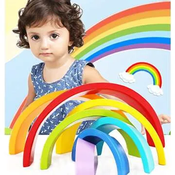 Montessori Rainbow Arch Blocks Set for Creative Play