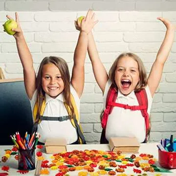 Whaline 220 Pcs Acrylic Fall Decorations, Mini Fall Leaves Pumpkin Marbles Pine Cones Autumn Table Scatter Vase Filler for Fall, Autumn and Thanksgiving Decor, Preschool Counting