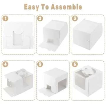 SUGORER 20pcs Cake Boxes with Handles for Every Occasion