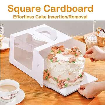 SUGORER 20pcs Cake Boxes with Handles for Every Occasion