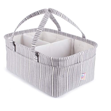 Stylish Gray Diaper Caddy Organizer for Baby Needs