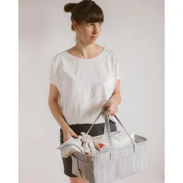 Stylish Gray Diaper Caddy Organizer for Baby Needs