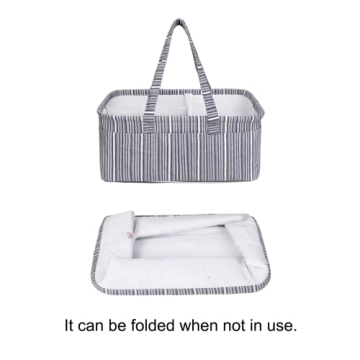 Stylish Gray Diaper Caddy Organizer for Baby Needs