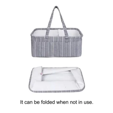 Stylish Gray Diaper Caddy Organizer for Baby Needs