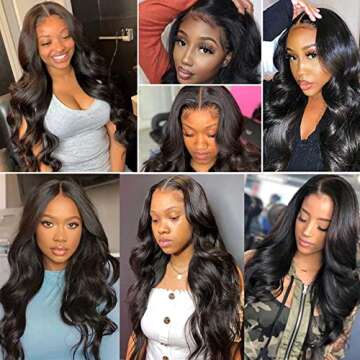 Aolisox 24 Inch Lace Front Wigs Human Hair Wigs for Black Women 13x4 Body Wave Glueless Wigs Human Hair Pre Plucked With Baby Hair Lace Frontal Brazilian Human Hair Wig Natural Color 180 Denisity