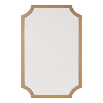 Kate and Laurel Holbrook Modern Scalloped Fabric Pinboard, 24 x 36, Gold, Decorative Bulletin Board for Wall