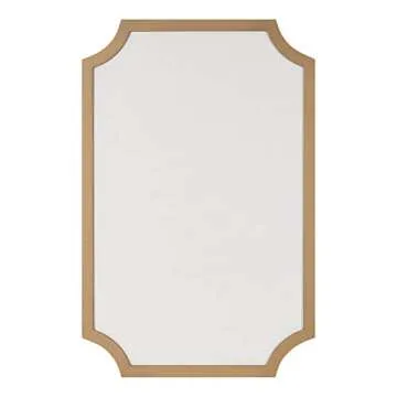 Kate and Laurel Holbrook Modern Scalloped Fabric Pinboard, 24 x 36, Gold, Decorative Bulletin Board for Wall