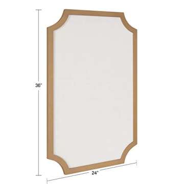 Kate and Laurel Holbrook Modern Scalloped Fabric Pinboard, 24 x 36, Gold, Decorative Bulletin Board for Wall