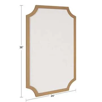 Kate and Laurel Holbrook Modern Scalloped Fabric Pinboard, 24 x 36, Gold, Decorative Bulletin Board for Wall