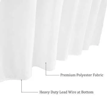 WellColor Shower Curtain Liner 76 Inches Long, Heavy Duty Water Repellent Polyester Bathroom Fabric Shower Curtains for Spa and Hotel Quality, Machine Washable, 72 x 76 Inch