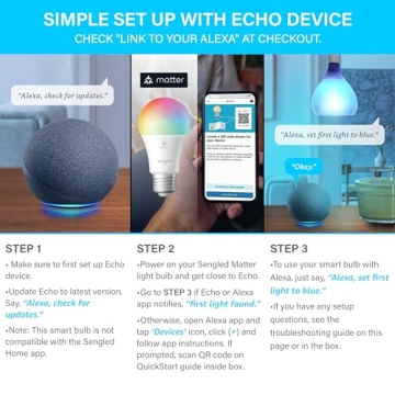 Echo Dot 5th Gen with Sengled Smart Color Bulb Bundle
