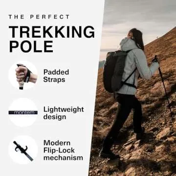 Montem Ultra Strong Trekking, Walking, and Hiking Poles - 2 Pack - Lightweight and Durable!