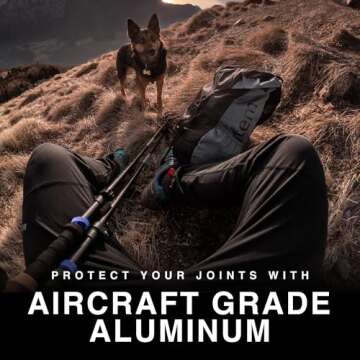 Montem Ultra Strong Trekking, Walking, and Hiking Poles - One Pair (2 Poles) - Collapsible, Lightweight, Quick Locking, and Ultra Durable (Black Matte (EVA Foam Grip))