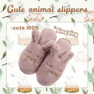 Caramella Bubble Bunny Slippers for Women Fuzzy Cute Animal Memory Foam House Rabbit Slippers Indoor...