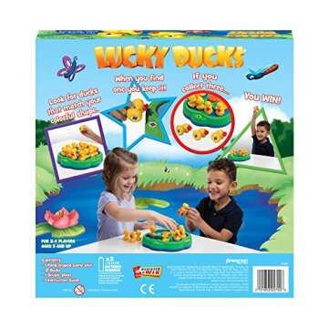 Pressman Lucky Ducks -- The Memory and Matching Game that Moves, 5"
