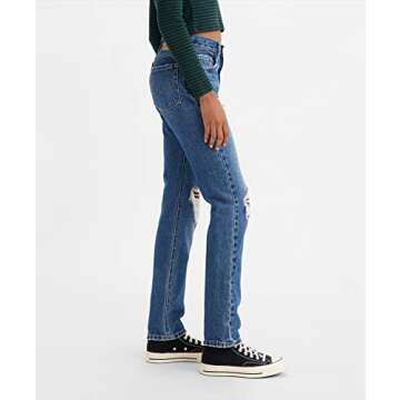 Levi's Women's 501 Original Fit Jeans (Also Available in Plus), Medium Indigo Destructed, 29