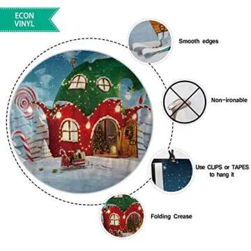 Allenjoy 5x7ft Christmas Candy Canes House Backdrop for Kids Photography Winter Snowflake Snow Fairy Tale Xmas Party Decoration Baby Children Holiday Portrait Background Photo Booth Photoshoot Props