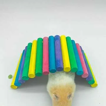 2pcs Hamster Suspension Bridge Toy Hamster Chew Toys,Syrian Hamster Ramp,Sugar Glider Wooden Bridge, Cage Accessories Toys for Hamster Gerbils Sugar Glider Mouse