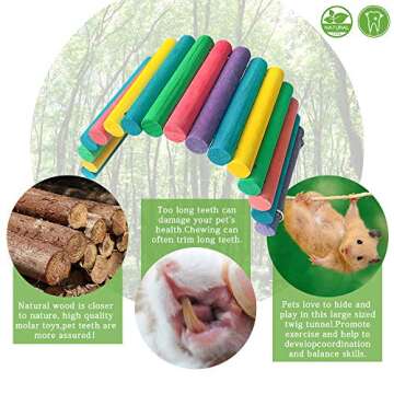 2pcs Hamster Suspension Bridge Toy Hamster Chew Toys,Syrian Hamster Ramp,Sugar Glider Wooden Bridge, Cage Accessories Toys for Hamster Gerbils Sugar Glider Mouse