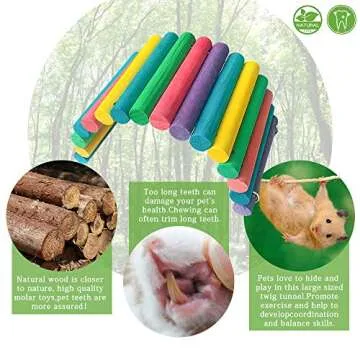 2pcs Hamster Suspension Bridge Toy Hamster Chew Toys,Syrian Hamster Ramp,Sugar Glider Wooden Bridge, Cage Accessories Toys for Hamster Gerbils Sugar Glider Mouse