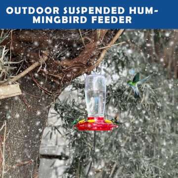 Heated Hummingbird Feeder for Outdoor Winter,Bird Nectar Feeder for Garden Decor,Window Hanging with a Suction Cup and Installation Bracket,Prevents Water Freezing in Cold Weather(1pc)
