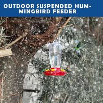 Heated Hummingbird Feeder for Outdoor Winter,Bird Nectar Feeder for Garden Decor,Window Hanging with a Suction Cup and Installation Bracket,Prevents Water Freezing in Cold Weather(1pc)