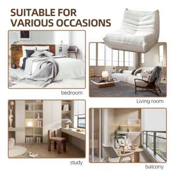 Bean Bag Chair for Adults, Big Beanbag Chair with Memory Foam, Fireside Chair Lazy Floor Sofa Couch, Togo Chair for Home, Apartment, Living Room or Gaming Venue,No Installation