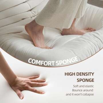 Bean Bag Chair for Adults, Big Beanbag Chair with Memory Foam, Fireside Chair Lazy Floor Sofa Couch, Togo Chair for Home, Apartment, Living Room or Gaming Venue,No Installation