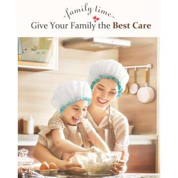 Mikimini White Shower Caps for Women Long Hair, 2 Pack