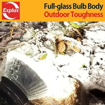 Explux Full Glass LED PAR38 Outdoor Flood Amber Light Bulbs, 120W Equivalent, Weatherproof & Anti-Ageing, Dimmable, Amber Color Spotlight, 2-Pack