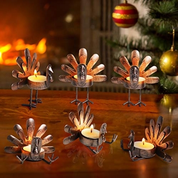 ALLADINBOX Turkey Tea Light Holders for Thanksgiving Decor