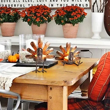 ALLADINBOX Turkey Tea Light Holders for Thanksgiving Decor
