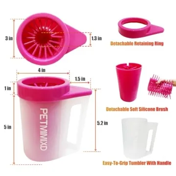 Portable Pet Paw Washer with Handle - Easy Cleaning