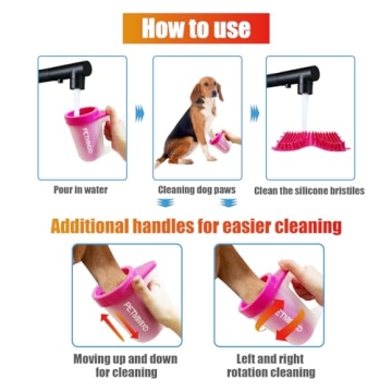 Portable Pet Paw Washer with Handle - Easy Cleaning