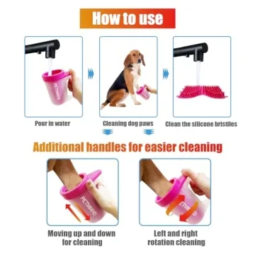 Portable Pet Paw Washer with Handle - Easy Cleaning
