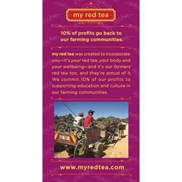My Red Tea | USDA Organic Rooibos Tea | 80 Tagless Teabags | Single-Origin, Farmer-Friendly, Caffeine-Free | Sustainably Farmed in South Africa | Pure & Natural
